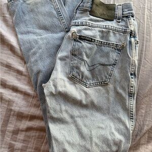 Harley-Davidson Women's Light Blue wash Jeans vintage Y2K denim distressed